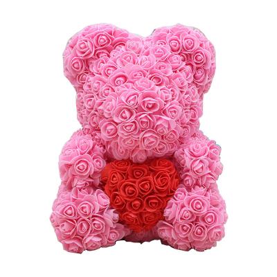 China Popular and Best Quality Wholesale Foam/PE Rose Bear With Box Wholesale Home Decoration 25cm for valentines day gifts for sale