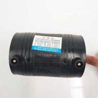 China Water supply pe electrofusion fittings electrofusion coupler 32mm 63mm 90mm 110mm 160mm 200mm 355mm 630mm for sale