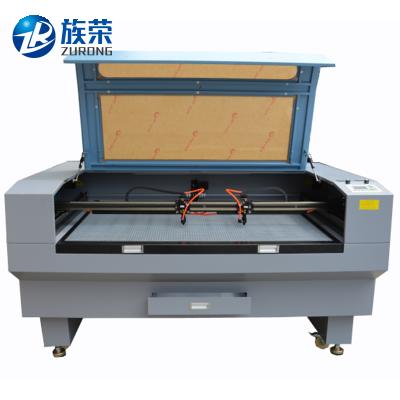 China Laser Cutter Head Laser CUT SHZR 1490 CO2 100W Dual Fiber Fabric Laser Engraving Cutting Machine Price with ruida 6442 Controller Good Quality Guide for sale