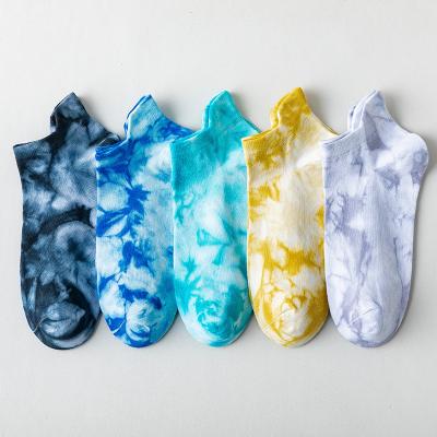 China Cotton Sports Women's Socks Breathable Boat Dye Tie Sportswear Shallow Mouth Color In Summersports Socks for sale