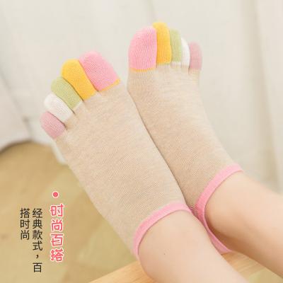 China Five version personality solid color main female Korean breathable boat QUICK DRY women's hosiery spring socks new summer stocking and finger for sale