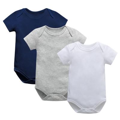 China Eco-friendly one-piece pure cotton triangle solid color baby pet sleeve shorts baby clothes newborn baby clothing baby rom climbingBaby ha for sale