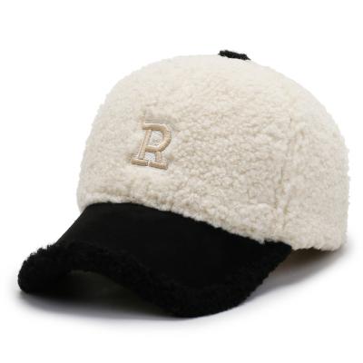 China The COMMON Warm Baseball Cap Teddy Cold Hat Outdoor Simple Winter Women's Lambskin Cashmere Hats And Caps Covers for sale