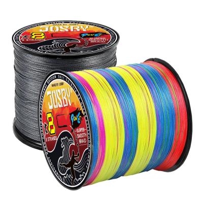 China JOSBY High Tensile PESCA 8 Strands 300M Braided Fishing Line Japan Woven 10 Colors Tech Wire Strong Multifilament PE for sale