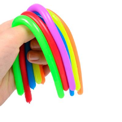 China Widely Used Hot Sale 6 Colors TPR Worm Toys Noodle Rope Stretch String Stir Sensory Toys For Kids Adults for sale