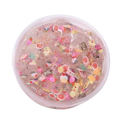 China W007 New Style Soft Pearl Fruit Slices Crystal Clay Slime DIY Kids Toys for sale