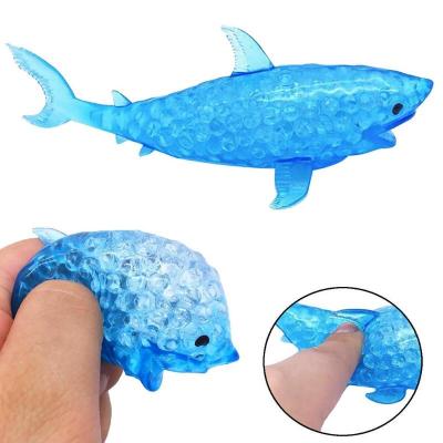 China Tpr Soft Luminous Sticky Squeeze Dolphin Shark Toys Release Pressure Toy CY002 Animal Duct Toys for sale