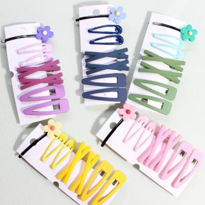 China Fashionable Z009 Ready To Ship Colorful Contracted Chip Hairgrips Hair Clip Plastic BB Flower Hairpin Clip for sale