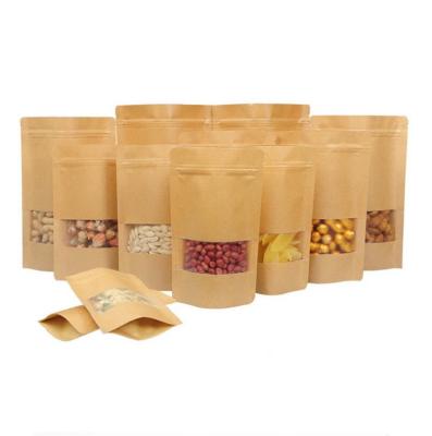 China Security Brown Kraft Paper Gift Candy Bags Wedding Recyclable Tote Bag Food Bread Party Shopping Bag For Boutique Zip Lock for sale