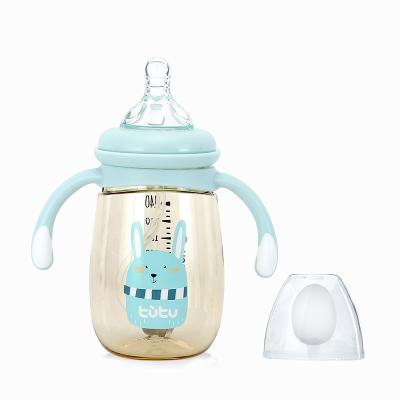 China BPA PPSU Materia Free Wide Neck Milk Bottle , Double Handle Feeding Bottle for sale