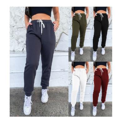 China Anti-pilling drop shipping custom sweatpants with pockets thicken winter pants plus size plain sweatpants women for sale