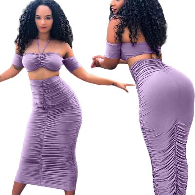 China Breathable Summer Wrapped Chest Solid Color Temperament Short Purple Short Sleeve Commuter Plus Size Suit Women for sale