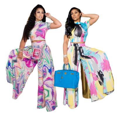 China Professionally Made Color Drawing China Two-Piece Pants Sets 2021 Women's Summer for sale