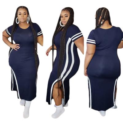 China Breathable Women's Navy Blue Slit Dress Casual Simple Sports Style Simple Ladies Long Skirt for sale