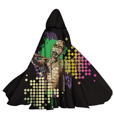 China Black Cosplay Cartoon Costume Spirit Halloween Mummy Zombies Coat For Men Fleece Adult Cosplay Costume Anime Hooded Premium Ultra-Soft Cloak for sale