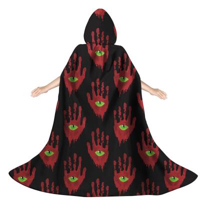 China Cosplay Cartoon Costume Wholesale Customized Halloween Cloak Eyeball Printing Kids Boys Hooded Cloak Cape For Halloween Christmas Cosplay Costumes for sale