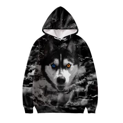 China Custom Solid High Quality Cool Dog Printed Sweater Hiphop Hoodies Soft Hoodies Fabric QUICK DRY Black Apparel Wholesale for sale