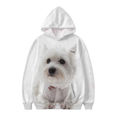 China New Arrivals QUICK DRY Summer 6XL Clothes Cheap Lovely Dog Print White Hoodies Long Sleeve Gym Hoodie Pullover Hoodie Unisex Custom Crops for sale