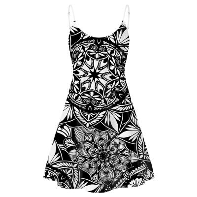 China Washable dresses for girls wholesale Women's Clothing elegant bandage dress floral women spring clothes fashion 2021 white and black dress for sale