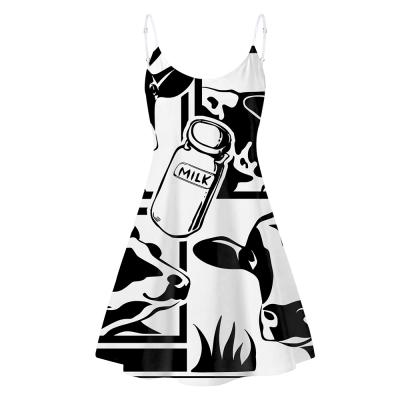 China Washable Women Dresses 2021 Fashion Dresses Logo Clothing Women Custom Made Summer 2021 Print Women Fashion Clothes Milk White And White Dress for sale