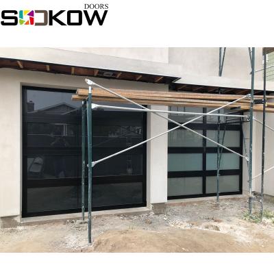 China modern anodized aluminum residential garage door/modern classic black aluminum glass garage door for sale