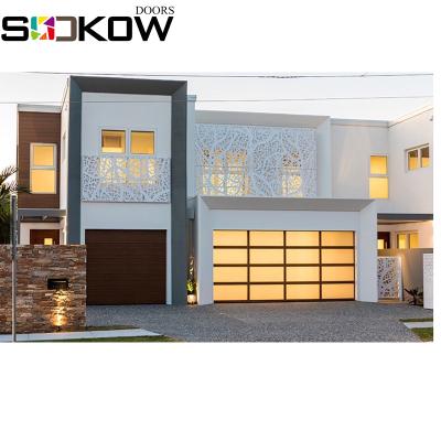 China Translucent Automatic Fast Shipping Aluminum Glass Garage Doors Price for sale