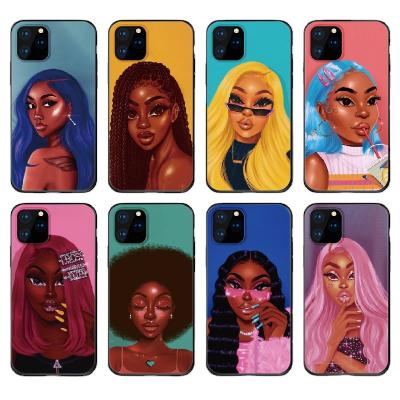 China OEM Printing Cartoon Painting Girls Soft Matte Soft TPU Mobile Phone Case Cover For iPhone12PRO/SE/Xr/Xsmax for sale