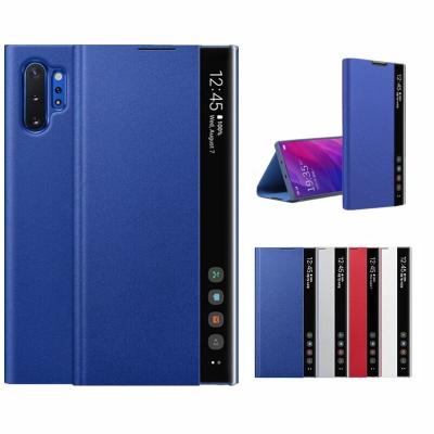 China High Quality Shockproof For Samsung Smart Phone Side Window Sleep Cover Leather Case For Samsung Note 10 Plus for sale