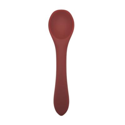 China BPA Free Silicone Baby Spoon Utensils Kids Feeding Cutlery Baby Soft Silicone Baby Spoons For Toddlerho for sale