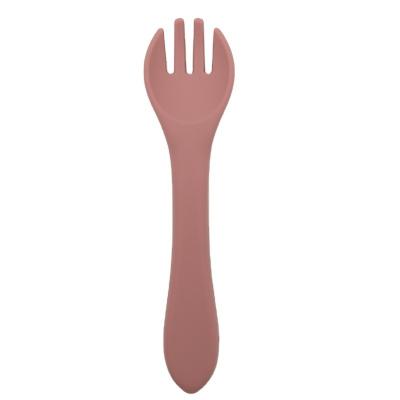 China BPA Free Sample Order Infant Silicone Spoon Training Fork for sale