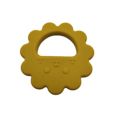 China Eco-Friendly Natural Rubber Teether Baby Kids Chewable Silicone BPA Free Soft Touch Food Grade Smile Toy Flower Shape Baby Teethers for sale