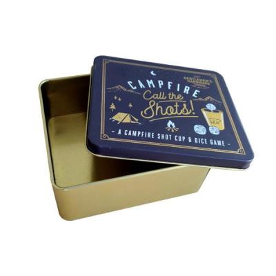 China Gift & Custom Printed Metal Tin Box Square Rectangle Empty Tin Cans Craft Factory Metal Container Food Grade for sale