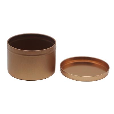 China Gift & Deep Round Metal Tin Box Rose Gold Packaging Tin Can of Different Craft Styles for sale