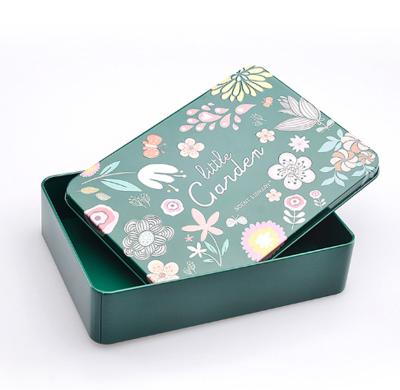 China Gift & Custom Printed Craft Factory Candy Metal Crate Food Grade Packaging Biscuit Tins Box Rectangular Square Design Cookie Tin Can for sale