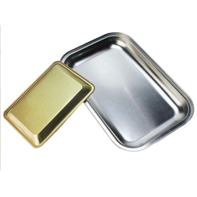 China Custom Logo Rolling Tray Rolling Tray Blank Tobacco Tin Smoking Small Metal Balm Tray for sale