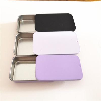 China Wholesale Tin Case Mint Solid Perfume Slide Balm Metal Lid Tin Container Small Rectangle Tin Top Box for sale