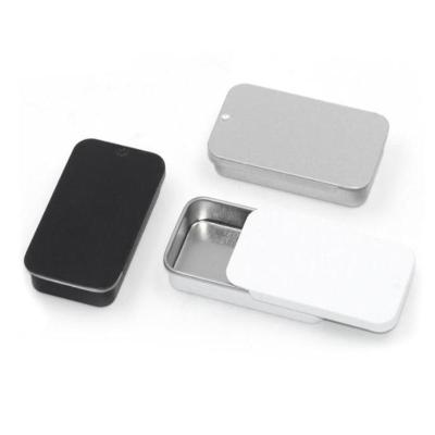 China Wholesale 60*34*10mm White Black Silver Tin Box Small Ointment 14g/14ml Sliding Tin Box for sale