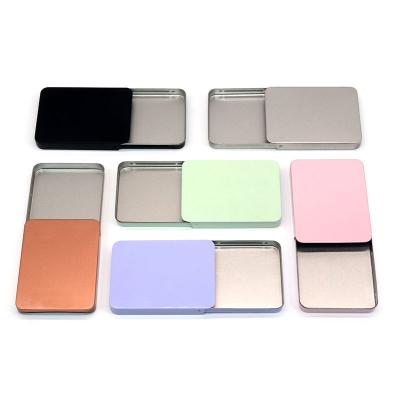 China Balm Customized Colored Push-up Tin Cans Tinplate Metal Small Square Empty Iron Tin Box for sale