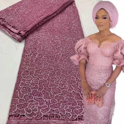 China Top Class Guipure lace cord lace african lace fabric  for nigerian wedding Soft cord fabrics for sale