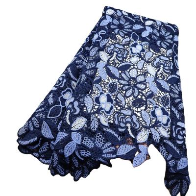 China Supoo Hot sales African navy blue skin friendly  cord lace  French lace chemical guipure lace for women dress for sale