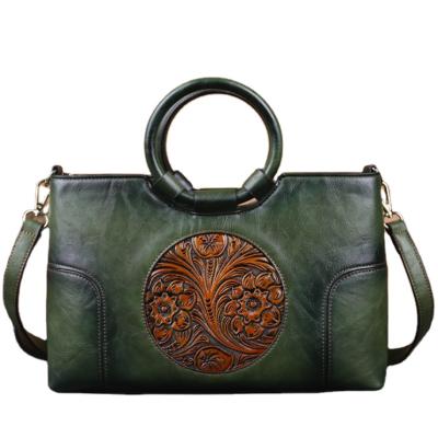 China Vintage Retro Fashion Women Shoulder Messenger Bag Womans Genuine Leather Tote Bags Genuine Real Cow Ladies Handbags for sale