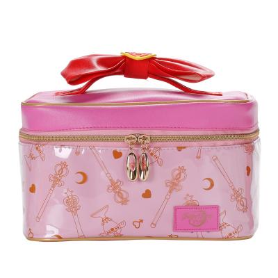 China Fashion Hot Selling Girls Cosmetic Bag Soft Style PVC Cosmetic Storage Bag Cartoon Cute Large Capacity Portable Wash Bag for sale