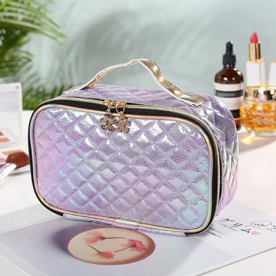 China Fashion Fashion Personalized Waterproof Holographic Beauty Case Makeup Cosmetic Bag&cases PU Private Label Bag for sale