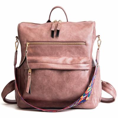 China New fashion unique travel style wholesale hot large capacity girls design women's backpack women's fashion sale leather backpack for sale