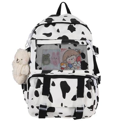 China Cute Small White Canvas Sling Bag Dairy Cow Fashion Coin Carry Bags For Mobile Phone for sale