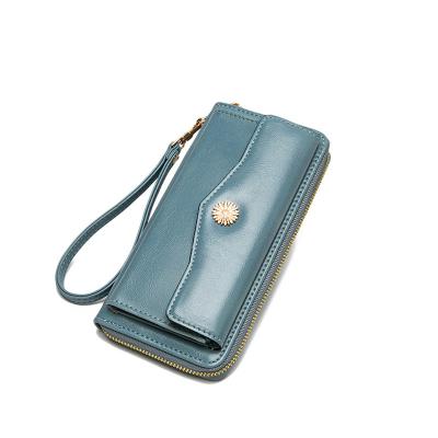 China 2021Selling New Fashion Ladies Long Wallet Envelope Card Holder Girl Purse Large Capacity Double Layer Double Zipper for sale