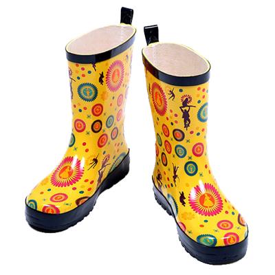 China Recyclable colorful children's baby cowboy rubber rain boots waterproof kids rubber boots shoes design wholesale for sale