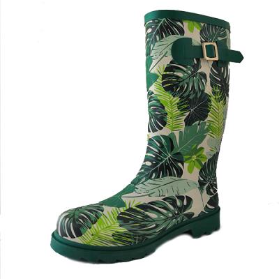 China Recyclable New Style Fashion Green Lets Women Rubber Rain Boots Wholesale for sale