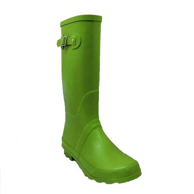 China Wholesale Fashion Recyclable Pure Green Women Rain Boots Ladies Rubber Shoes for sale