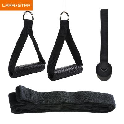 China Fitness Home Gym Exercise Set Multi Functional Foam Grip Handle With Door Anchor For 2080 Fabric Long Resistance Band for sale